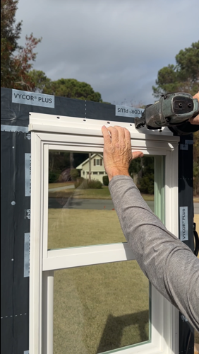 Installing Storm Trim mounting base above window