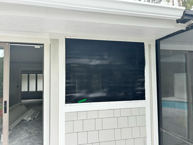 Interior view through fabric panel showing visibility and light